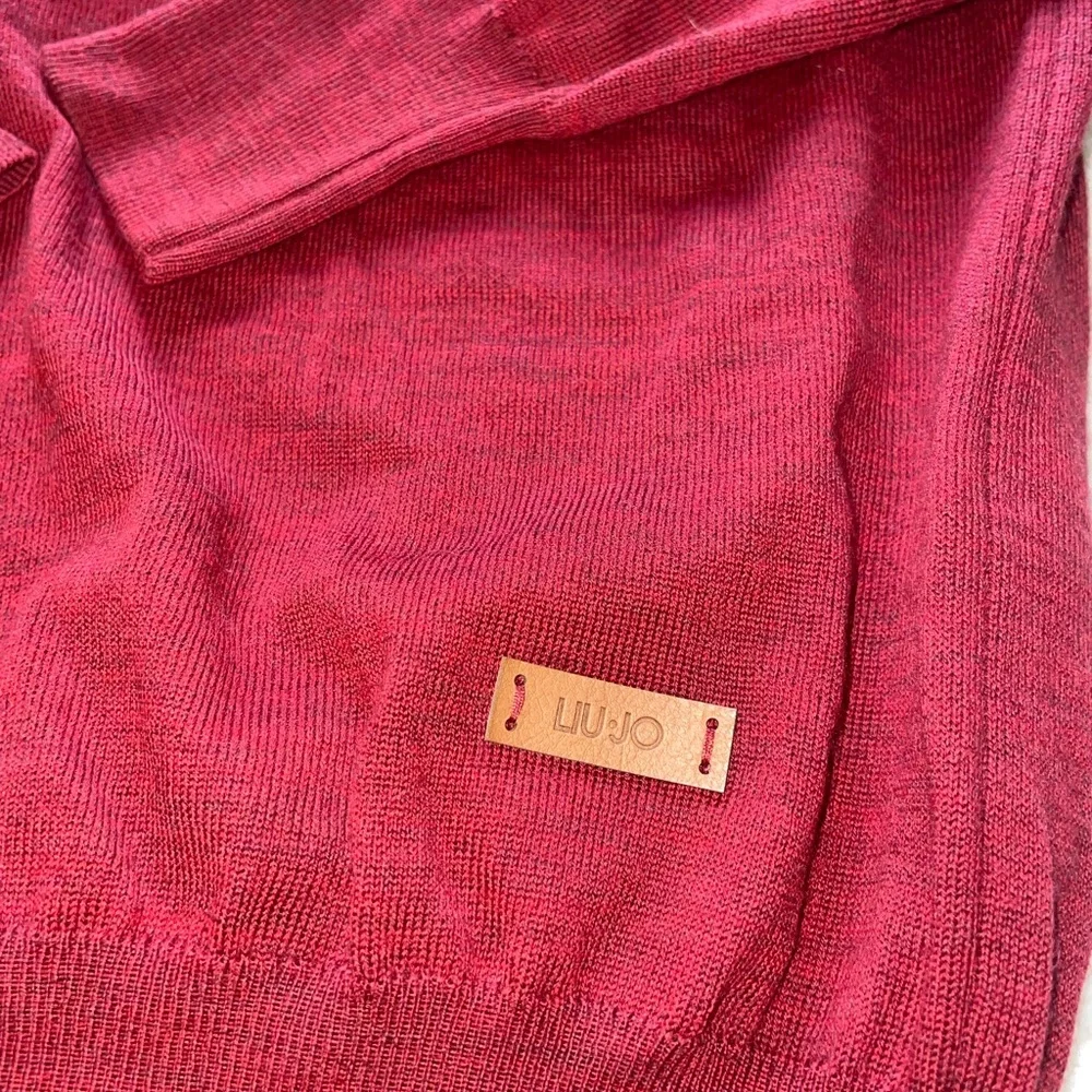 Liu Jo Uomo Red 100% Virgin Wool V Neck Men’s Sweater